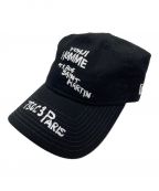 New Era×Yohji Yamamoto pour hommeニューエラ×ヨウジヤマモト プールオム）の古着「9THIRTY CS YY アドレスプリント キャップ」｜ブラック