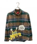 SUPREME×Daniel Johnstonシュプリーム×ダニエル・ジョンストン）の古着「Plaid Shirt Tan」｜グリーン×ブラウン