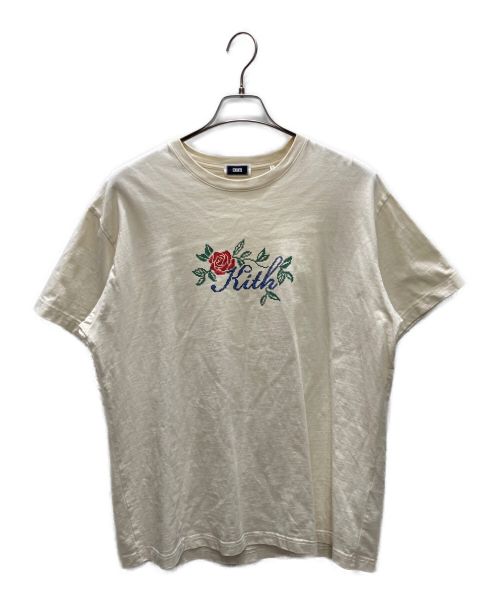 KITH（キス）KITH (キス) Script Needlepoint Tee ベージュ サイズ:Lの古着・服飾アイテム