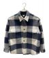 H BEAUTY&YOUTH（エイチ ビューティアンドユース）の古着「FLUFFY CHECK BIG CPO JACKET/フラフィーチェックビッグCPOジャケット」｜ネイビー×ホワイト