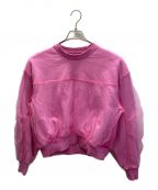 MAISON SPECIALメゾンスペシャル）の古着「Tulle Combination Sweatshirt」｜ピンク