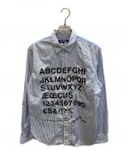 COMME des GARCONS JUNYA WATANABE MANコム デ ギャルソン ジュンヤ ワタナベ マン）の古着「HERVETICA タイポグラフィープリント シャツ」｜ブルー