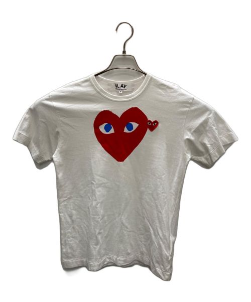 PLAY COMME des GARCONS（プレイ コムデギャルソン）PLAY COMME des GARCONS (プレイ コムデギャルソン) PLAY RED DOUBLE HEART S/S TEE ホワイト サイズ:SIZE Mの古着・服飾アイテム