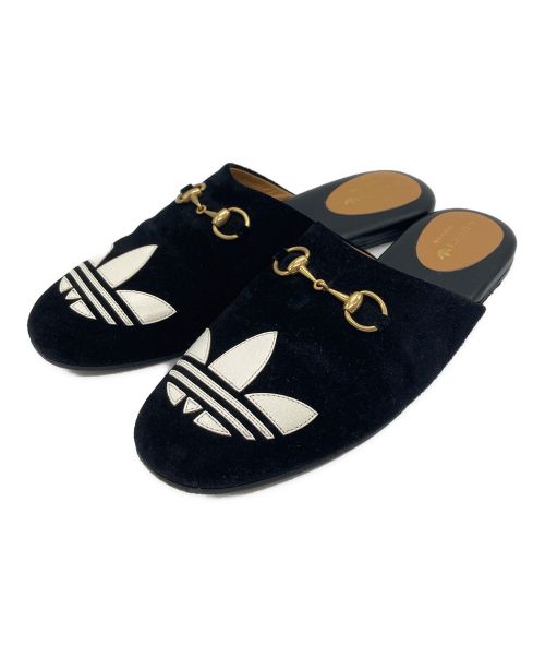 adidas（アディダス）adidas (アディダス) GUCCI (グッチ) Trefoil Slipper ブラック サイズ:39の古着・服飾アイテム