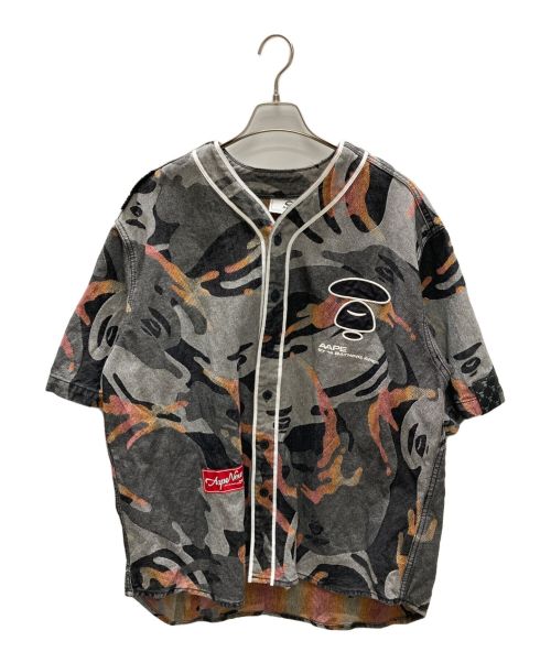 A BATHING APE（アベイシングエイプ）A BATHING APE (アベイシングエイプ) AAPE SHORT SLEEVE SHIRT グレー サイズ:SIZE XLの古着・服飾アイテム