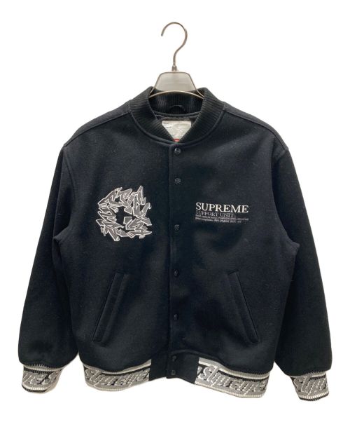 SUPREME（シュプリーム）SUPREME (シュプリーム) support unit varsity jacket ブラック サイズ:SIZE Mの古着・服飾アイテム