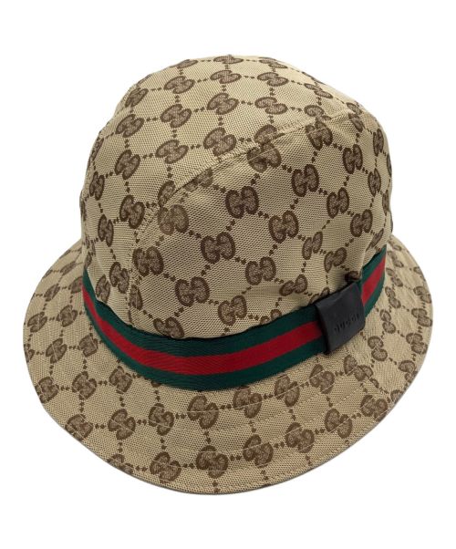 GUCCI（グッチ）GUCCI (グッチ) GGキャンバスバケットハット ベージュ サイズ:SIZE Lの古着・服飾アイテム