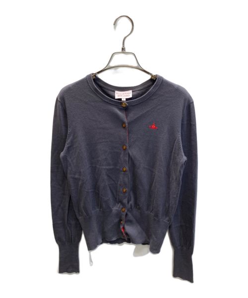 Vivienne Westwood RED LABEL（ヴィヴィアンウエストウッドレッドレーベル）Vivienne Westwood RED LABEL (ヴィヴィアンウエストウッドレッドレーベル) ワンポイント刺繍カーディガン グレー サイズ:3の古着・服飾アイテム