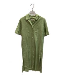 STEVEN ALAN（スティーブンアラン）の古着「OPEN COLLAR SHIRT DRESS」｜グリーン