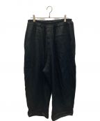 goldゴールド）の古着「LINEN HERRINGBONE BALLOON PANTS」｜ブラック