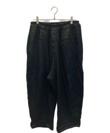 gold（ゴールド）の古着「LINEN HERRINGBONE BALLOON PANTS」｜ブラック