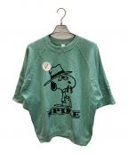 sports wear×PEANUTS×JOURNAL STANDARD relumeスポーツウェア×ピーナッツ×ジャーナルスタンダード レリューム）の古着「別注 HALF SLEEVE スウェット」｜グリーン