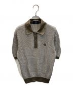 FRED PERRYフレッドペリー）の古着「Knit Polo」｜ブラウン×ホワイト