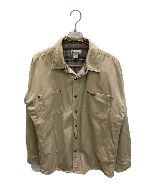 CarHartt（カーハート）CarHartt (カーハート) ダックシャツジャケット ベージュ サイズ:XLの古着・服飾アイテム