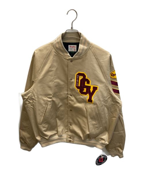 Quigley（キグリー）QUIGLEY (キグリー) COTTON VARSITY JACKET ベージュ サイズ:L 未使用品の古着・服飾アイテム