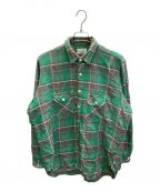 Unlikelyアンライクリー）の古着「Elbow Patch Flannel Work Shirts」｜グリーン