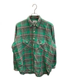 Unlikely（アンライクリー）の古着「Elbow Patch Flannel Work Shirts」｜グリーン