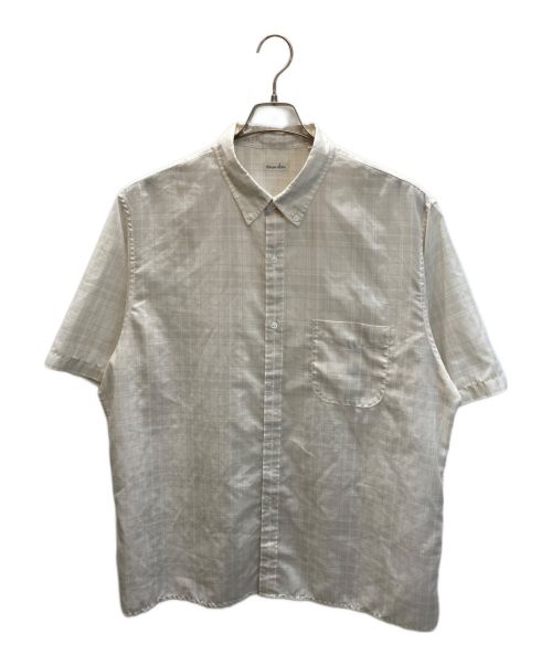 STEVEN ALAN（スティーブンアラン）STEVEN ALAN (スティーブンアラン) VOIL/CHECK BD LOOSE SHORT SLEEVE SHIRT ライトグレー サイズ:XLの古着・服飾アイテム