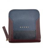 MARNIマルニ）の古着「SAFFIANO LEATHER ZIP ARROUND WALLET」｜ブラウン