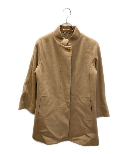 Aquascutum（アクアスキュータム）Aquascutum (アクアスキュータム) スタンドカラーカシミヤ混コート ベージュ サイズ:9の古着・服飾アイテム