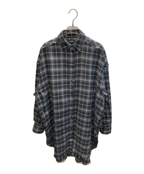 DIESEL（ディーゼル）DIESEL (ディーゼル) 2WAYデザインチェックシャツ グレー サイズ:SIZE XXSの古着・服飾アイテム