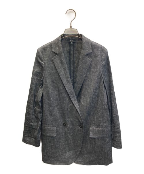 theory（セオリー）theory (セオリー) ECO SHARKSKIN DB BOY JKT グレー サイズ:SIZE 0の古着・服飾アイテム