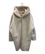 LOU ANDREAルーアンドレア）の古着「Mouton Fake Hood Coat」｜アイボリー