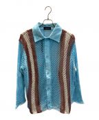 Lamrofラムロフ）の古着「AMI ART POLO CARDIGAN」｜ブルー