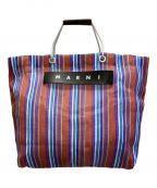 MARNIマルニ）の古着「MARKET STRIPE BAG」｜ブラウン×ブルー