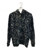 SUPPLIERサプライヤー）の古着「CROSS CHAIN EMBROIDERY ZIP HOODIE」｜ブラック