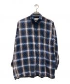 FOLLフォル）の古着「vintage washed check box shirt」｜ネイビー