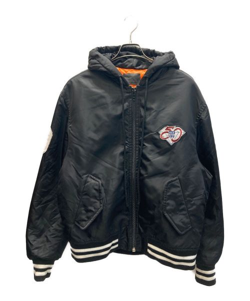 ALEXANDER WANG（アレキサンダーワン）ALEXANDER WANG (アレキサンダーワン) Athletic Patch Hooded Bomber ブラック サイズ:Lの古着・服飾アイテム