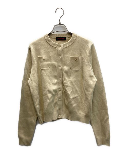 CABAN（キャバン）CABAN (キャバン) コットンカシミヤ クルーネックカーディガン ベージュ サイズ:ｓ 未使用品の古着・服飾アイテム