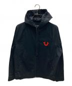 TRUE RELIGIONトゥルー レリジョン）の古着「Raglan Ripstop Zip Up」｜ブラック