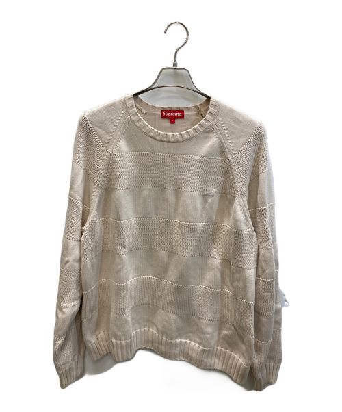 SUPREME（シュプリーム）SUPREME (シュプリーム) Small Box Stripe Sweater ベージュ サイズ:Ｌの古着・服飾アイテム