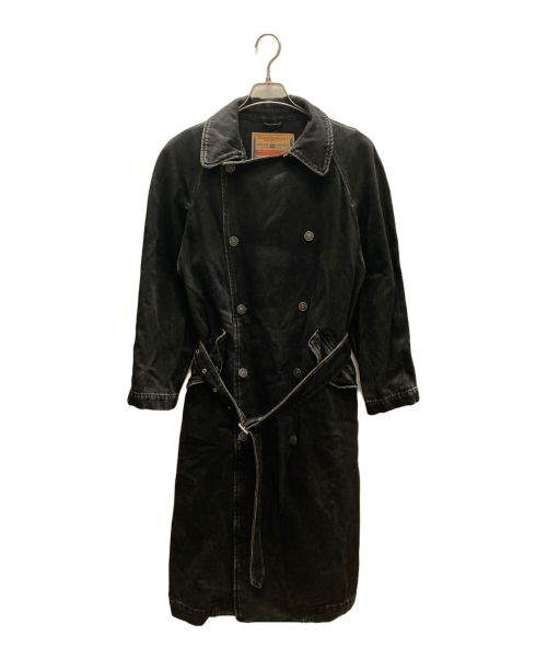 DIESEL（ディーゼル）DIESEL (ディーゼル) Double Breasted Trench Coat ブラック サイズ:ＸＳの古着・服飾アイテム