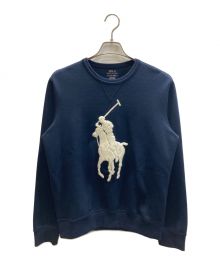 POLO RALPH LAUREN（ポロ・ラルフローレン）の古着「ビックポニー3Dトレーナースウェット」｜ネイビー