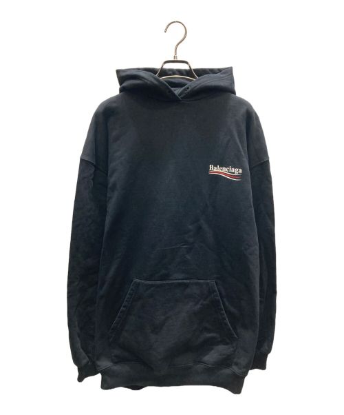 BALENCIAGA（バレンシアガ）BALENCIAGA (バレンシアガ) キャンペーンロゴプルオーバーパーカー ブラック サイズ:XSの古着・服飾アイテム