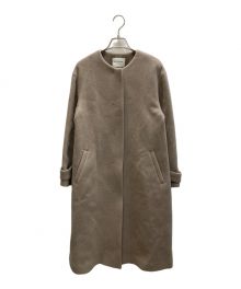 green label relaxing（グリーンレーベルリラクシング）の古着「SENTDALE WOOL セントデールウール ノーカラー コート」｜ブラウン