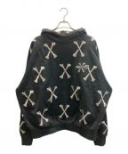 MAYOメイヨー）の古着「CROSS BONES Embroidery Hoodie」｜ブラック