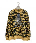 A BATHING APE×Mastermind JAPANアベイシングエイプ×マスターマインド ジャパン）の古着「SKULL APE CAMO SWEAT」｜イエロー