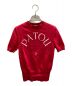 patou（パトゥ）の古着「オーガニックコットン混紡 パトゥジャカードニットトップ」｜レッド