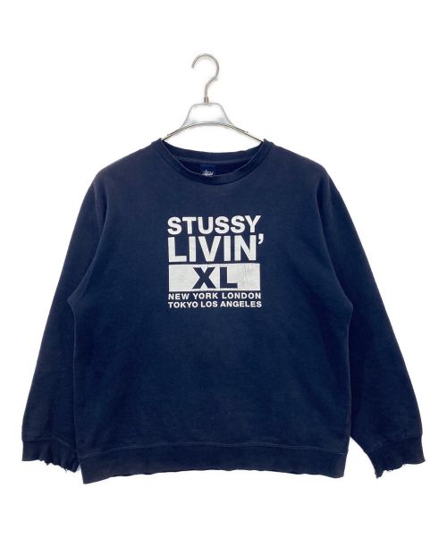 stussy（ステューシー）stussy (ステューシー) ロゴスウェット ネイビー サイズ:Lの古着・服飾アイテム