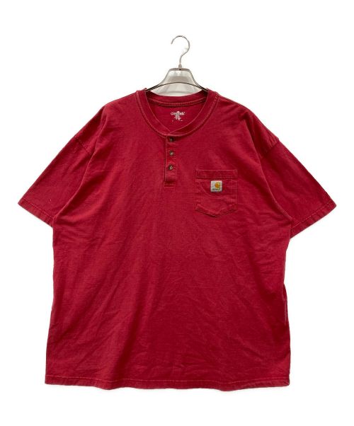 CarHartt（カーハート）CarHartt (カーハート) ヘンリーネックカットソー レッド サイズ:2XLの古着・服飾アイテム