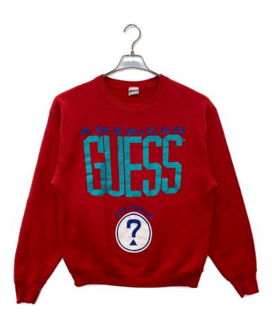 【中古・古着通販】GUESS (ゲス) プリントスウェット レッド