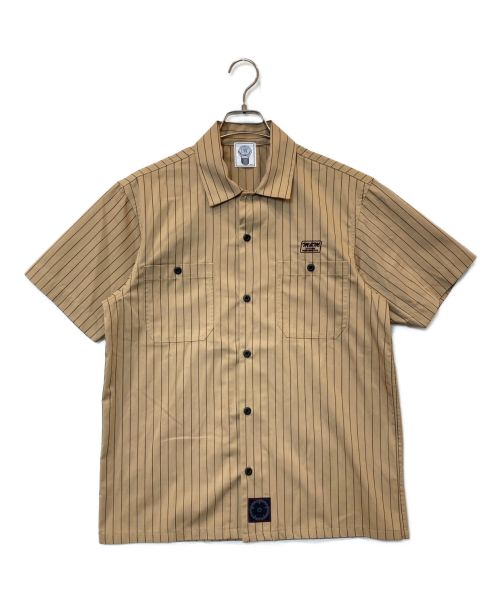 M&M（エムアンドエム）M&M (エムアンドエム) STRIPE WORK SHIRT ベージュ サイズ:Mの古着・服飾アイテム