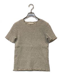 CABANABASH（カバナバシュ）の古着「Shirring Cotton Linen Tee」｜ベージュ