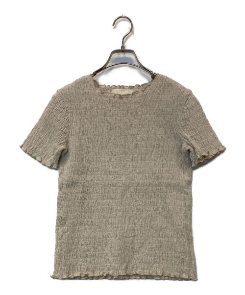 CABANABASH（カバナバシュ）CABANABASH (カバナバシュ) Shirring Cotton Linen Tee ベージュ サイズ:XSの古着・服飾アイテム