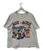 DISNEYディズニー）の古着「【古着】ミッキーミニープリントTシャツ」｜グレー