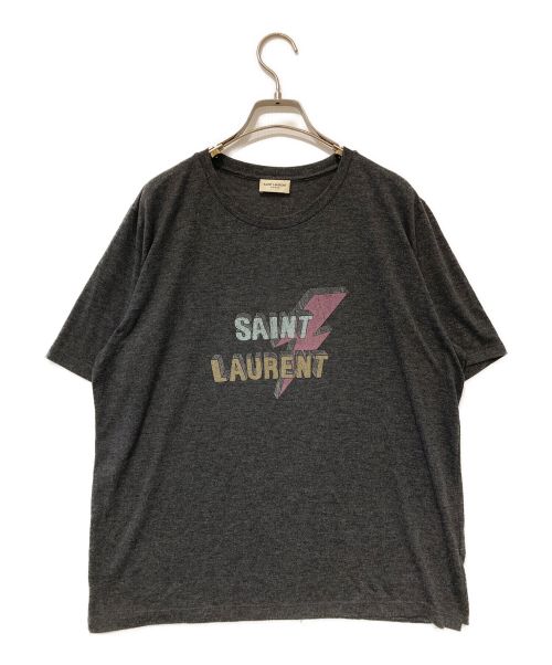 Saint Laurent Paris（サンローランパリ）Saint Laurent Paris (サンローランパリ) ロゴカットソー グレー サイズ:Mの古着・服飾アイテム